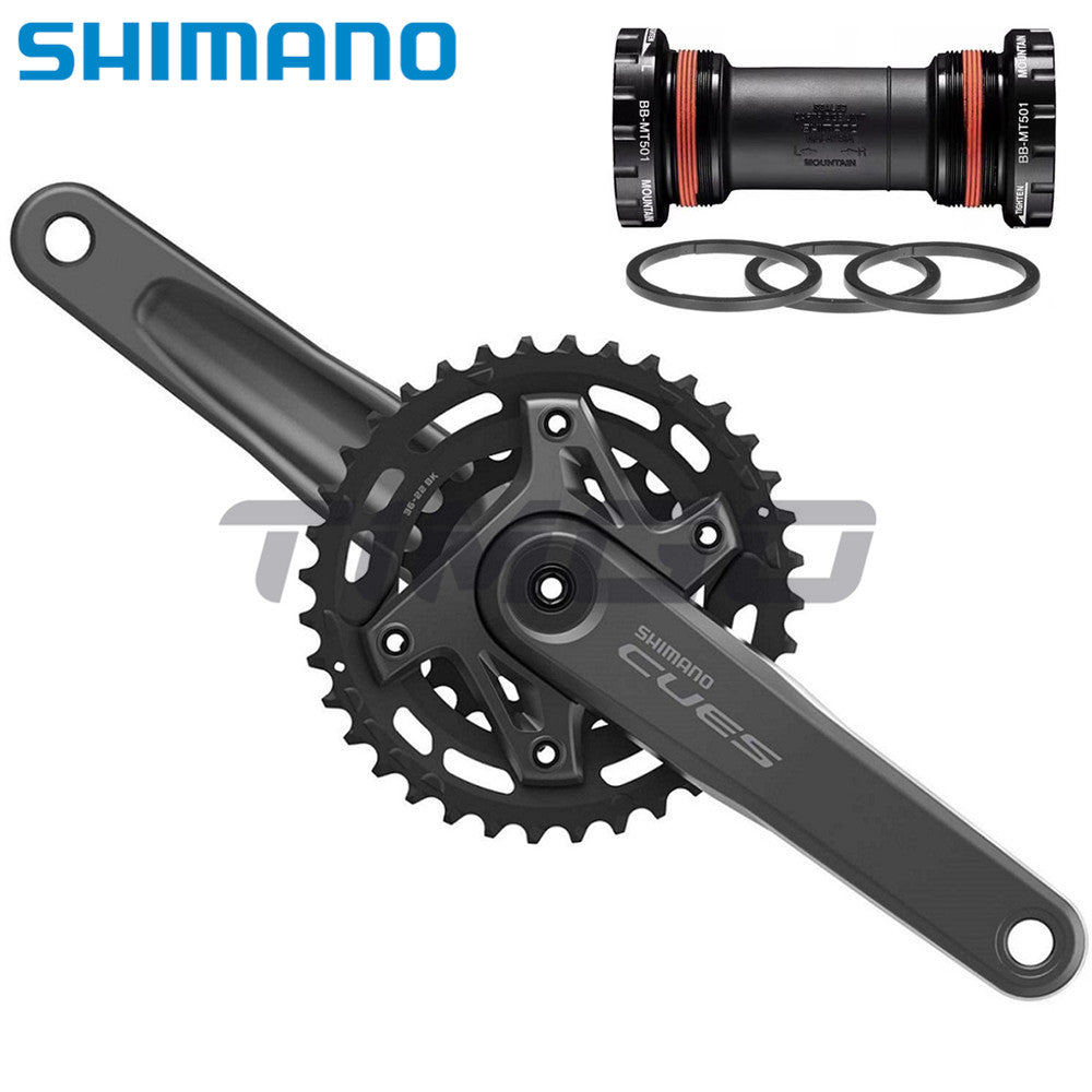 Shimano Cues FC-U6000-2 Ocotech II Pedaleira MTB Mountain Bike 29/10/11 Velocidade 2 Peças 36-22T 170mm BB-MT501 Suporte