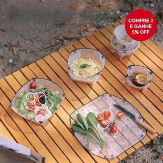 Conjunto De Talheres Dobráveis Ultraleves Para Exteriores Com Tigelas , Pratos E Copos Portáteis-De Acampamento Multifun