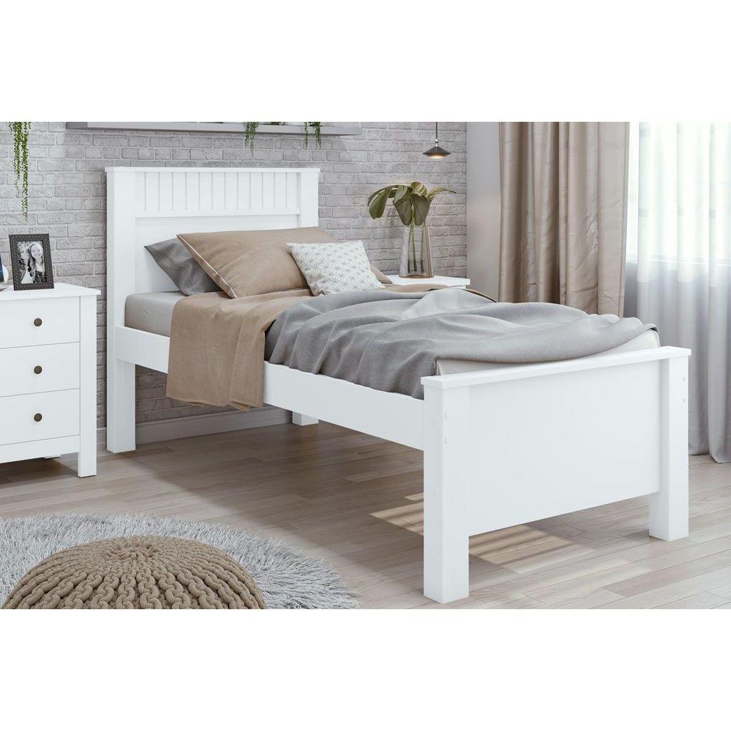 Cama Solteiro Athenas Branco - Lopas