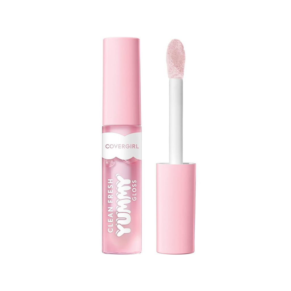 COVERGIRL Clean Fresh Yummy Lip Gloss, Transparente, Aromas Naturais, Fórmula Vegana - 100 Let's Get Fizzical, 0,33 fl o