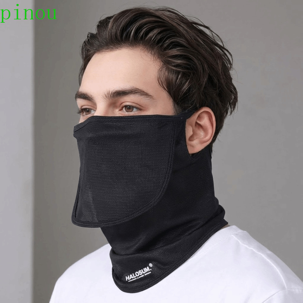 Máscara Protetora Solar PINOU , Capa Facial Elástica De Seda Gelada Com Proteção UV , Lenço De Ciclismo Esportivo À Prov