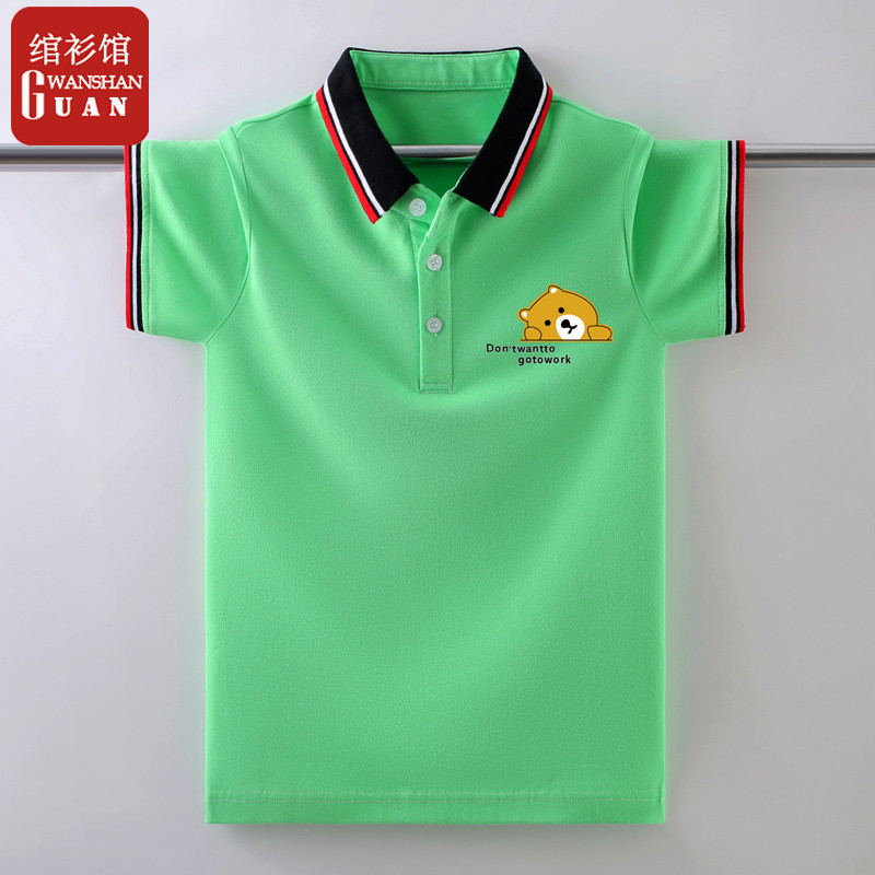 Meninos algodão verão camiseta estilo ocidental lapela médio grande crianças camisa POLO 2022 verão novo estilo meninos 