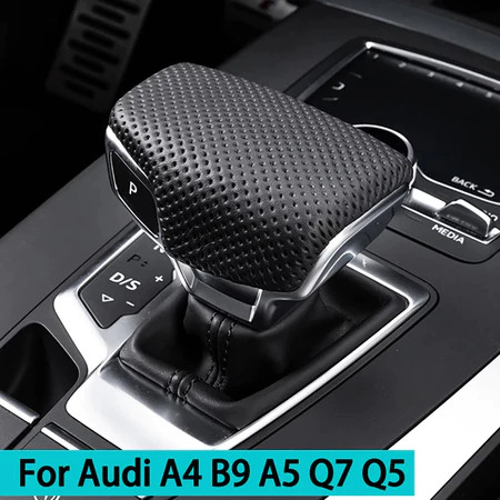 Capa de Couro Perfurada para Audi A4 B9 A5 Q7 Q5 2016 2017 2018 2019 para Manopla de Câmbio