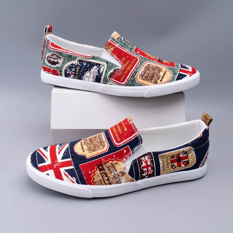 2024 sapatos de lona masculinos de cano baixo verão sapatos masculinos versão coreana na moda sapatos casuais listrado s