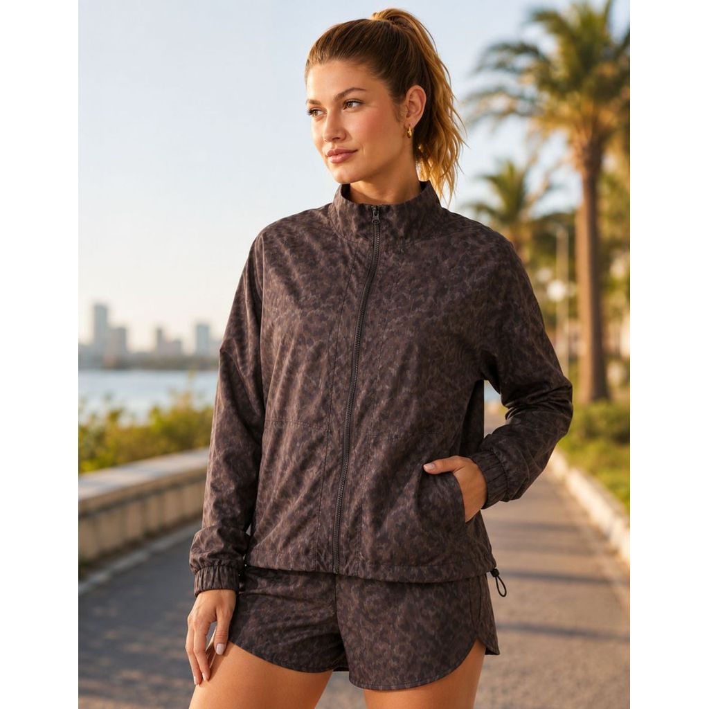 Jaqueta Feminina Corta Vento Fit Feline Hope Resort Fitness Treino Corrida