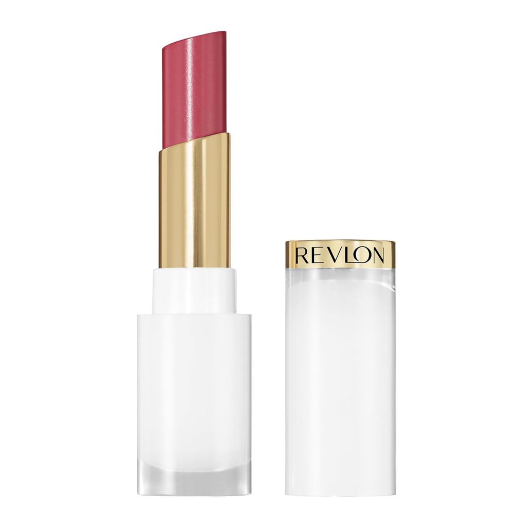 Batom REVLON Super Gloss Glass Shine, Batom Transparente com Brilho Colorido, Fórmula Hidratante, Contém Ácido Hialurôni