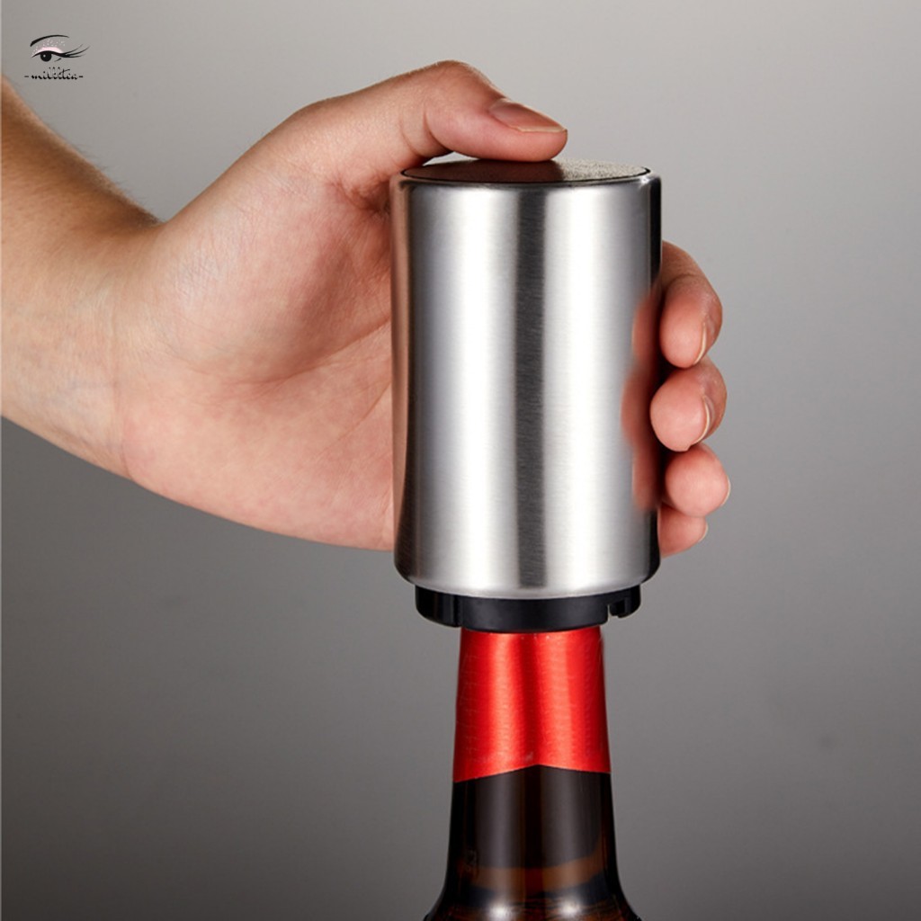 Abridor De Garrafas De Cerveja Pop De Prensa Automática-Design Aberto De Tampa Universal