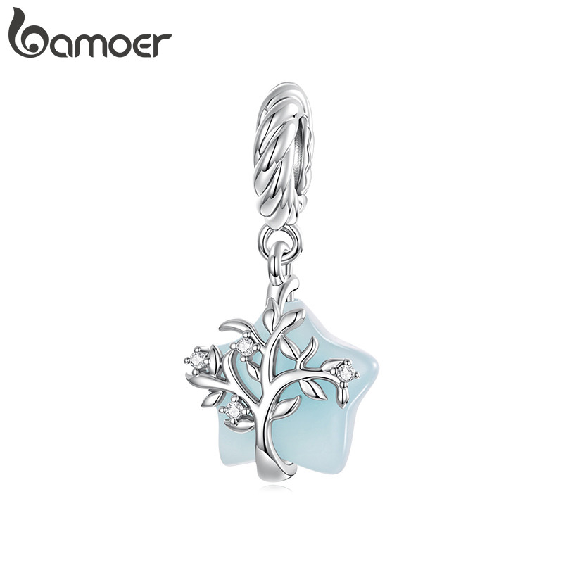 Bamoer Charm Tree of Life Star Pingente DIY Para Pulseira Presentes Mulheres