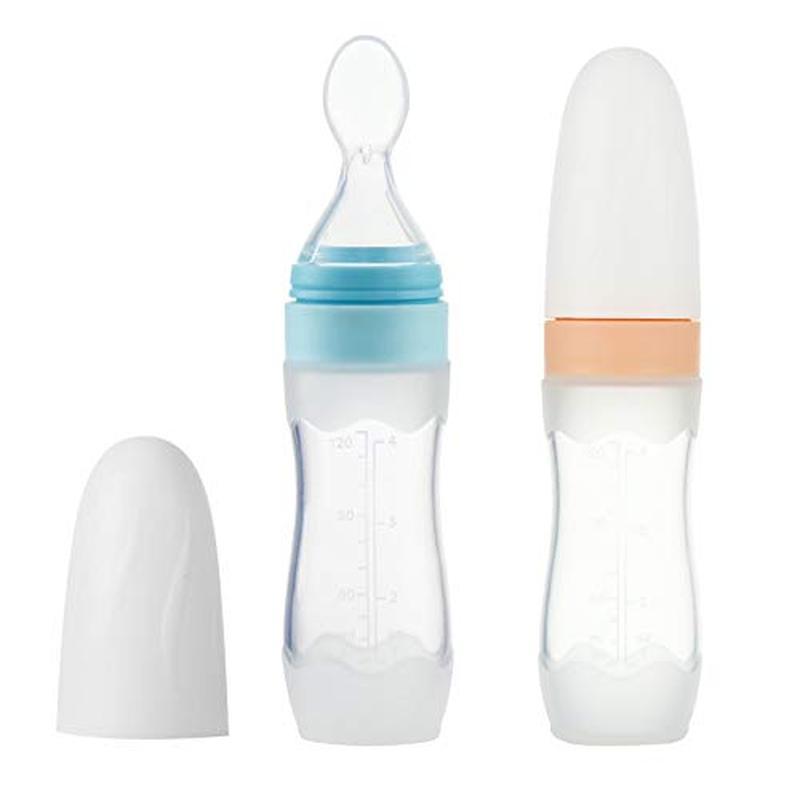 PandaEar (2 Pack) Silicone Baby Food Dispensing Spoon|4 oz Infant Fruit Squeeze Feeder| Travel Friendly Kids Toddlers Bo