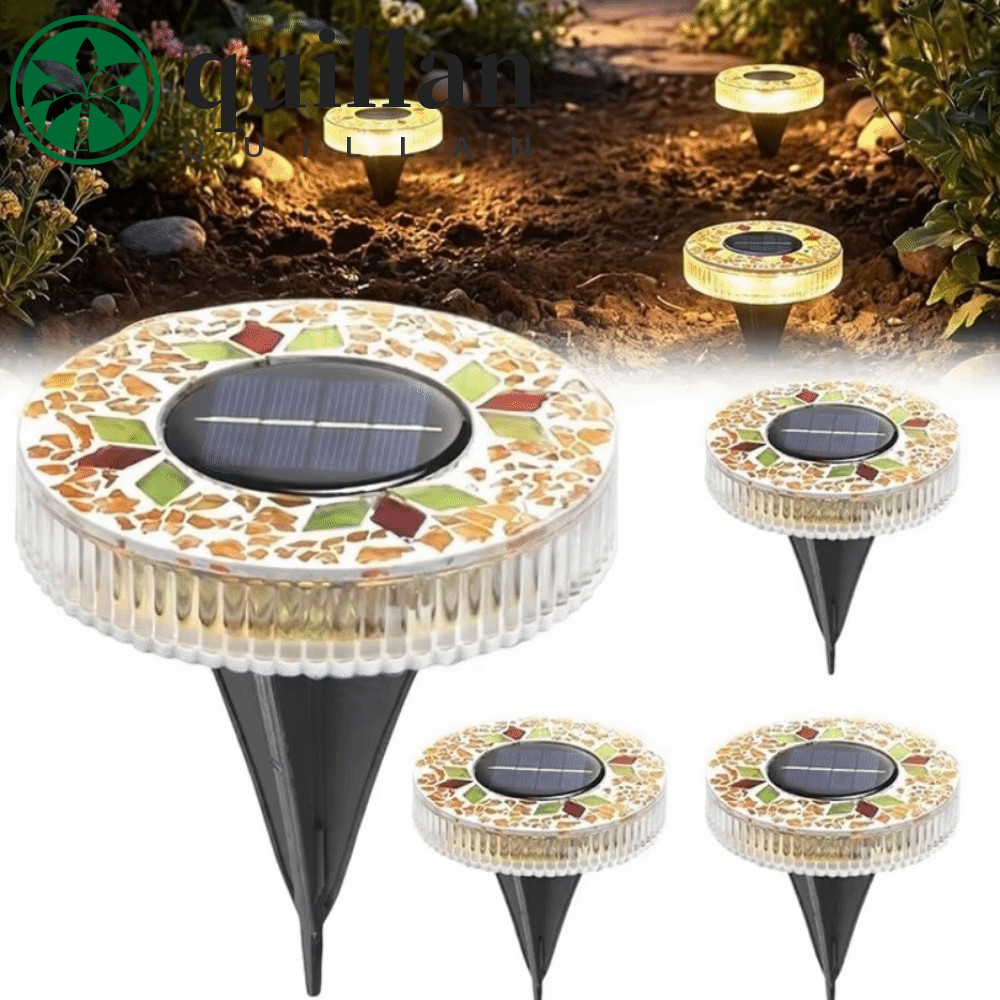 Luzes LED De Estaca De Jardim QUILLAN , Luz De Disco Solar Liga/À Prova D'água Automática Colorida Para Gramado