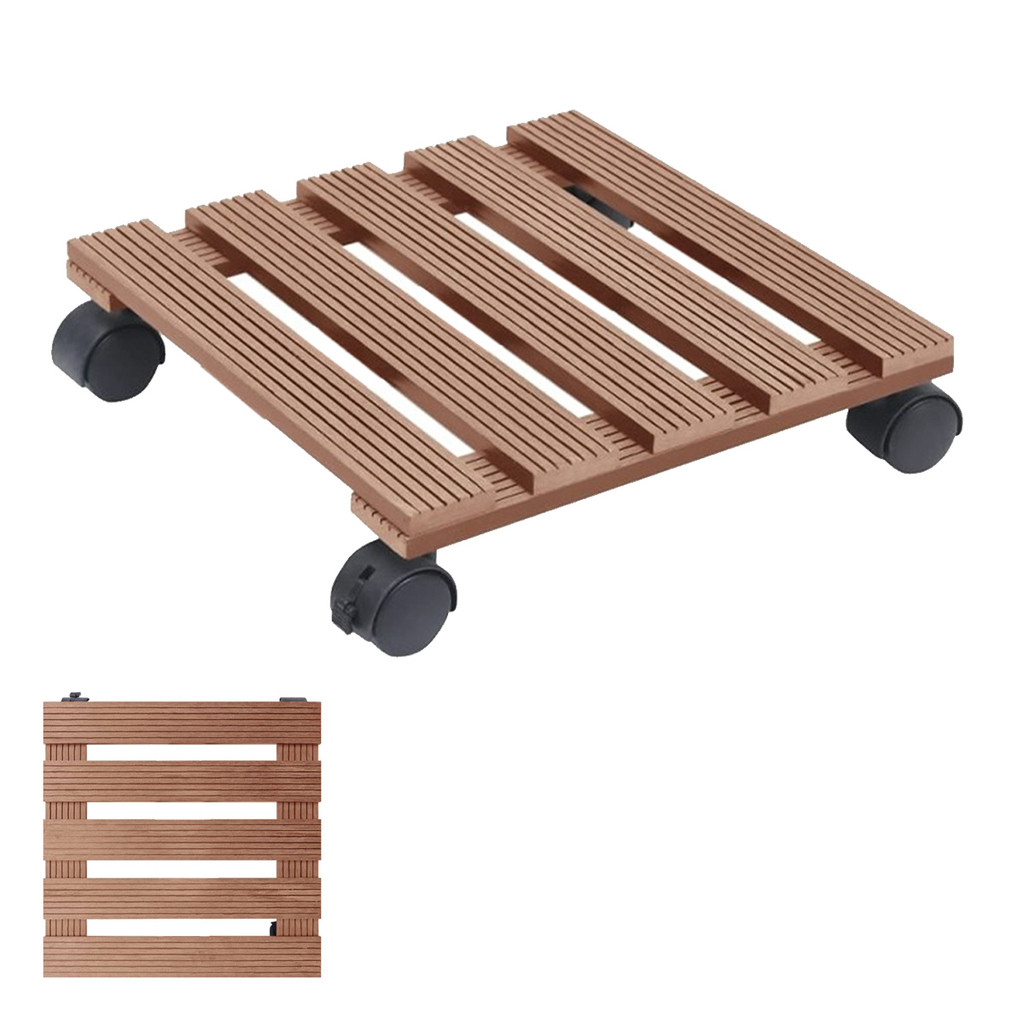 Suporte Vaso Planta Rodinhas Deck Movel Pallet Jardim Varandas Sacadas Resistente Versatil Decoracao