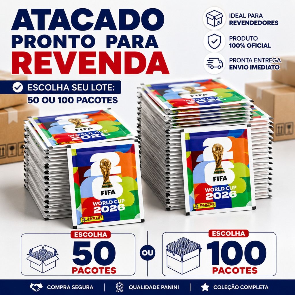 Atacado Figurinhas Copa 2026 FIFA  50 /100 pacotes Pronta Entrega