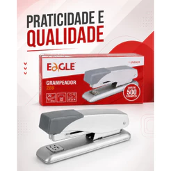 Grampeador Eagle 208 Metal 20 Folhas Com 500 Grampos