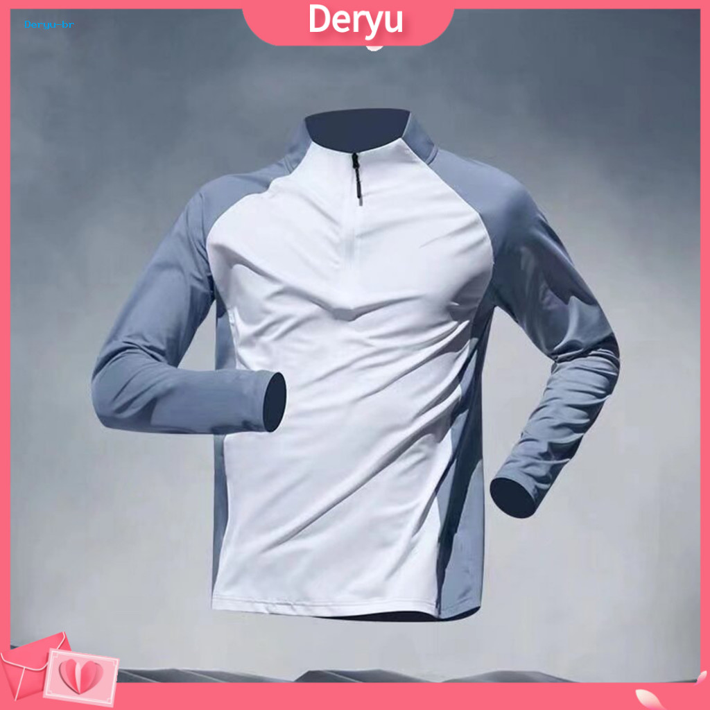 Quick-drying stand-up collar zipper long-sleeved half-zip track and field sportswear men's running fitness training clot