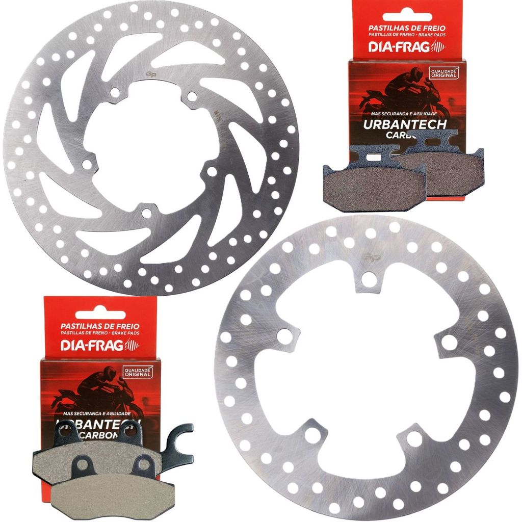 Kit Discos de Freio Fazer 250 2005-2015 + Pastilhas Diafrag