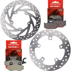Kit Discos de Freio Fazer 250 2005-2015 + Pastilhas Diafrag