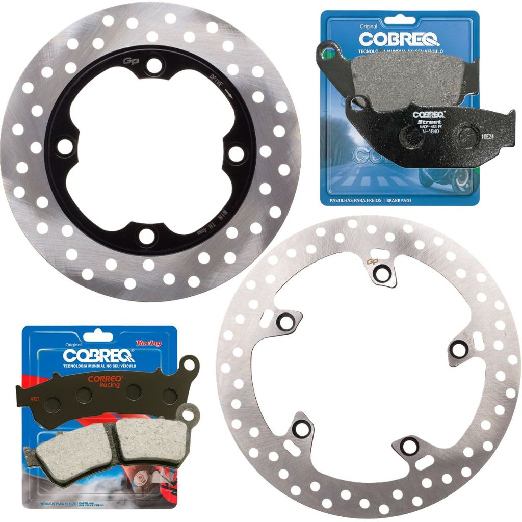 Kit Discos de Freio Cb 250f Twister Combi Brake + Pastilhas Cobreq