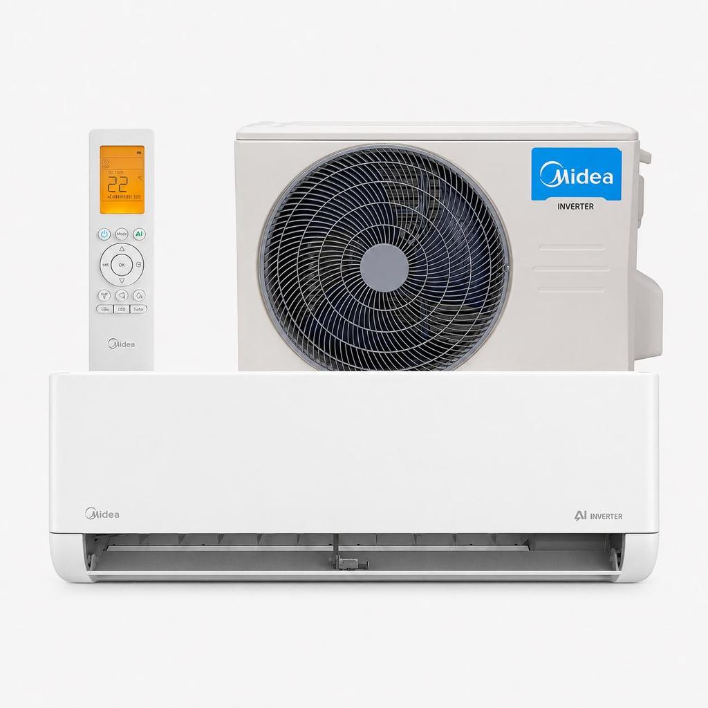 Ar Condicionado Split Midea Hi Wall Inverter AI Ecomaster 12.000 BTU/h Frio Branco 38EFVCA12M8/42EFVCA12M8 127V