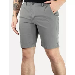 Bermuda Tommy Hilfiger Masculina de Sarja Stretch Original Cinza