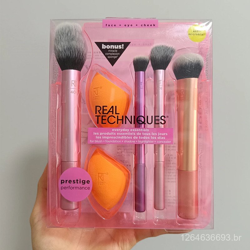 Conjunto de Pincéis de Maquiagem Rt 1997 / Conjunto de Pincéis de Maquiagem Real Techniques para Iniciantes / 5 peças