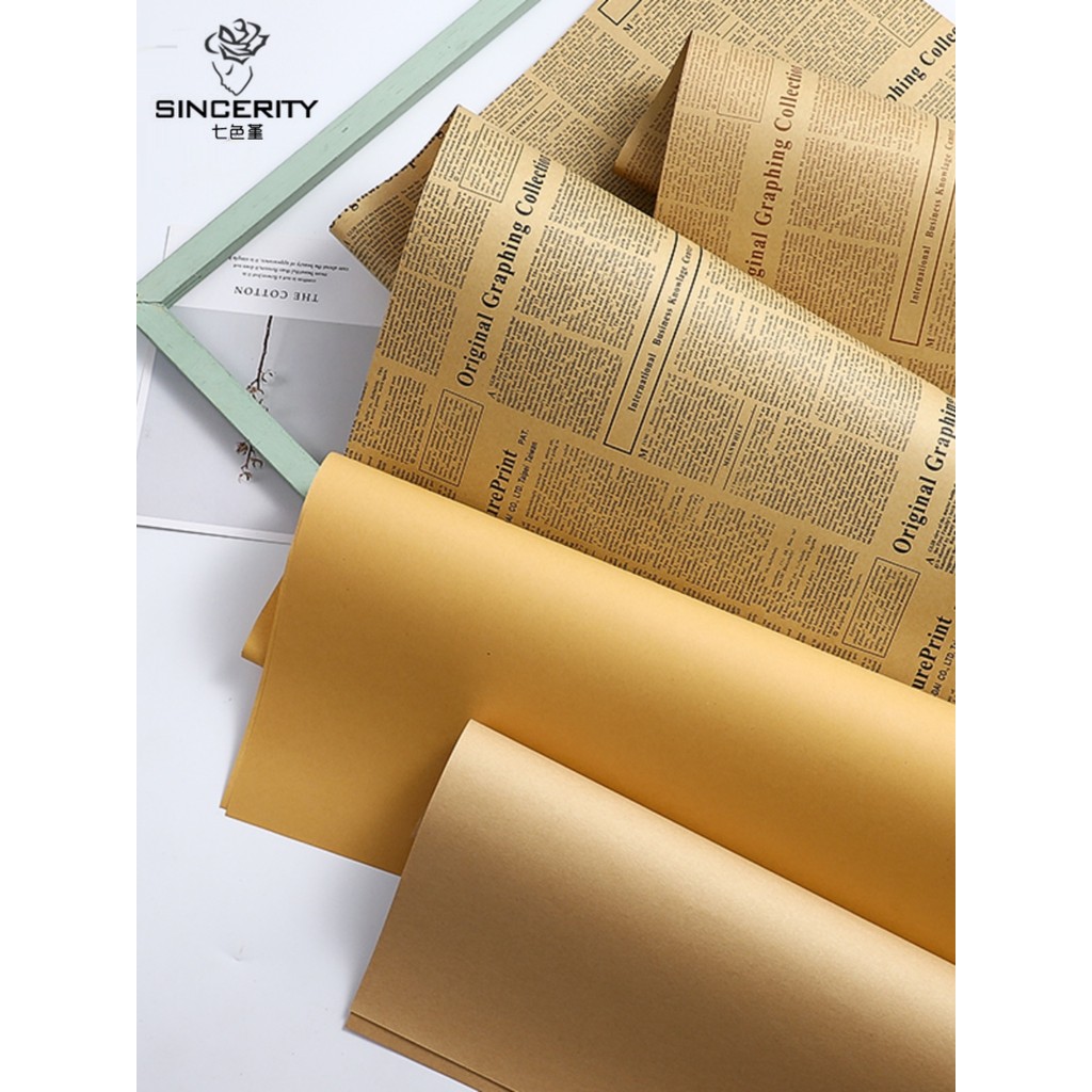 Papel Kraft buquê de jornal inglês, papel de embrulho retrô de jornal, Material de embrulho de presente, suprimentos par