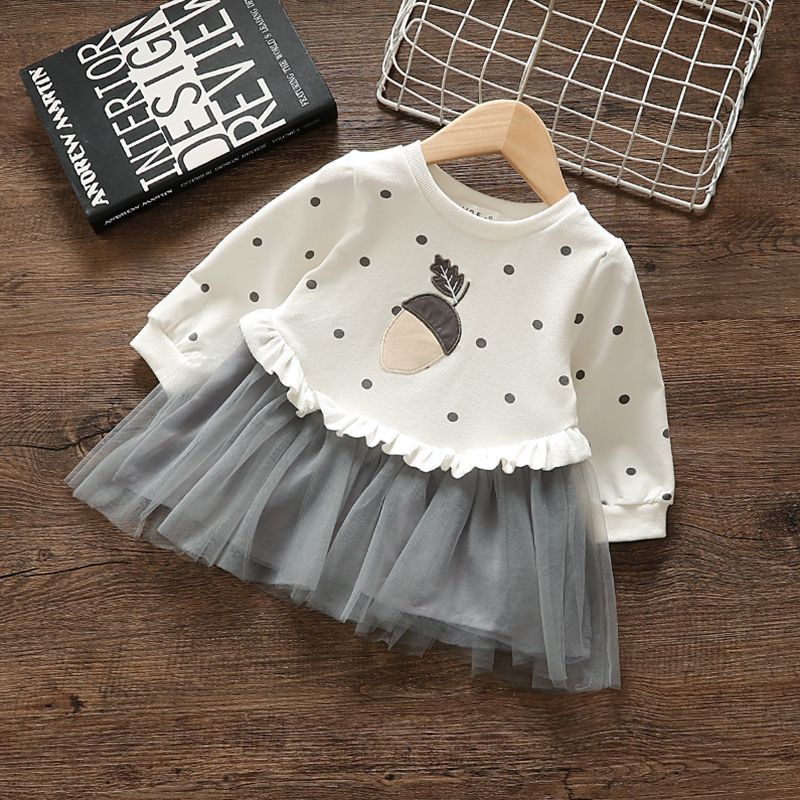 Vestido Para Meninas Primavera Outono Bebê Manga Comprida Vestidos Com Capuz Doce Roupas De Princesa Infantil Moda Gaze