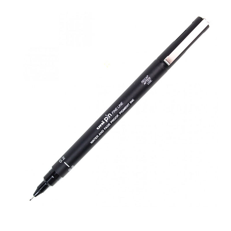 Caneta Nankin Uni Pin fine line 0.2 Preto Mitsubishi