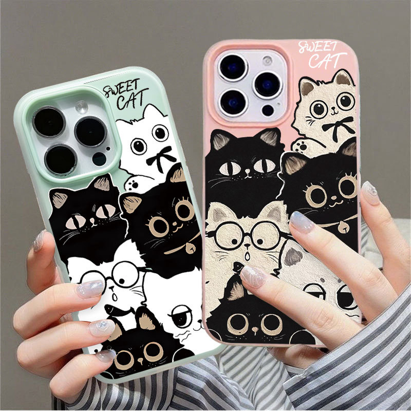 Capa Macia De Gato Preto E Branco Para Samsung , A17 , A07 , A06 , A16 , A55 , A35 , A54 , A05S , A05 , A15 , A14 , A04S