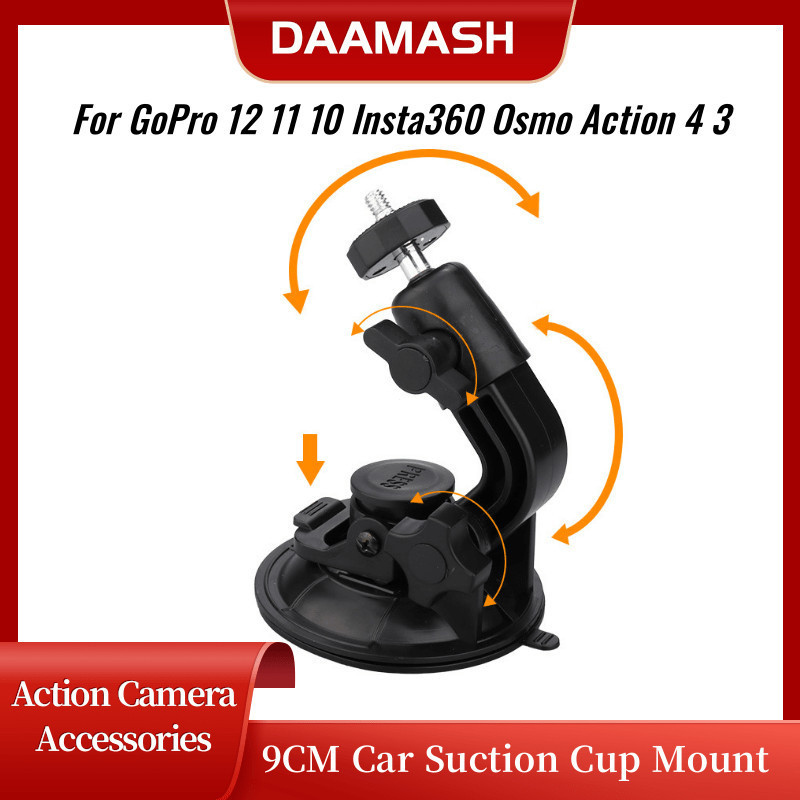 [Envio 24H]Suporte Universal para Telefone com Ventosa de 9CM para Carro, Adaptador Ajustável 1/4 para GoPro 12 11 Insta