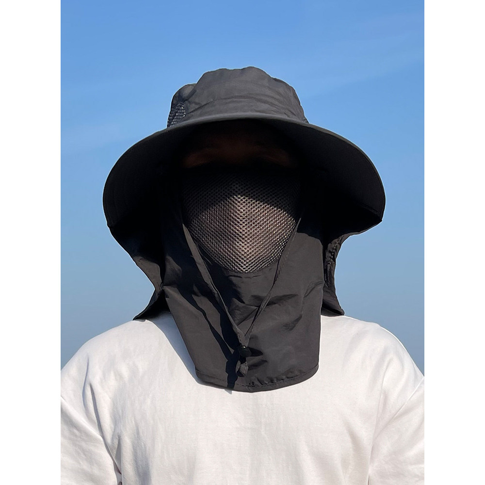 boné boné masculino Chapéu de sol de pesca de peixe masculino protetor de pescoço de rosto inteiro ao ar livre guarda-