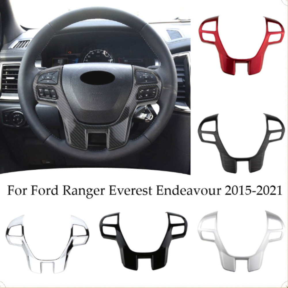 Fibra De Carbono Volante Do Carro Painel Capa Guarnições Adesivo Para Ford Everest 2015-2021 Ranger 2015-2018 2019 2020