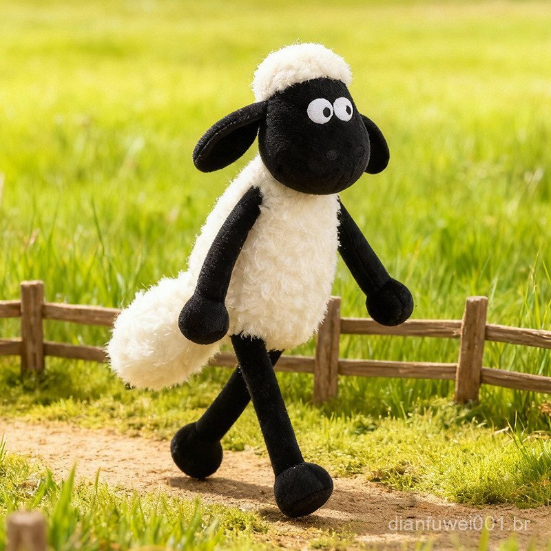 Pelúcia do Shaun, a Ovelha, bola redonda, pelúcia de lã da Shirley, presente de pelúcia de ovelha para conforto infantil