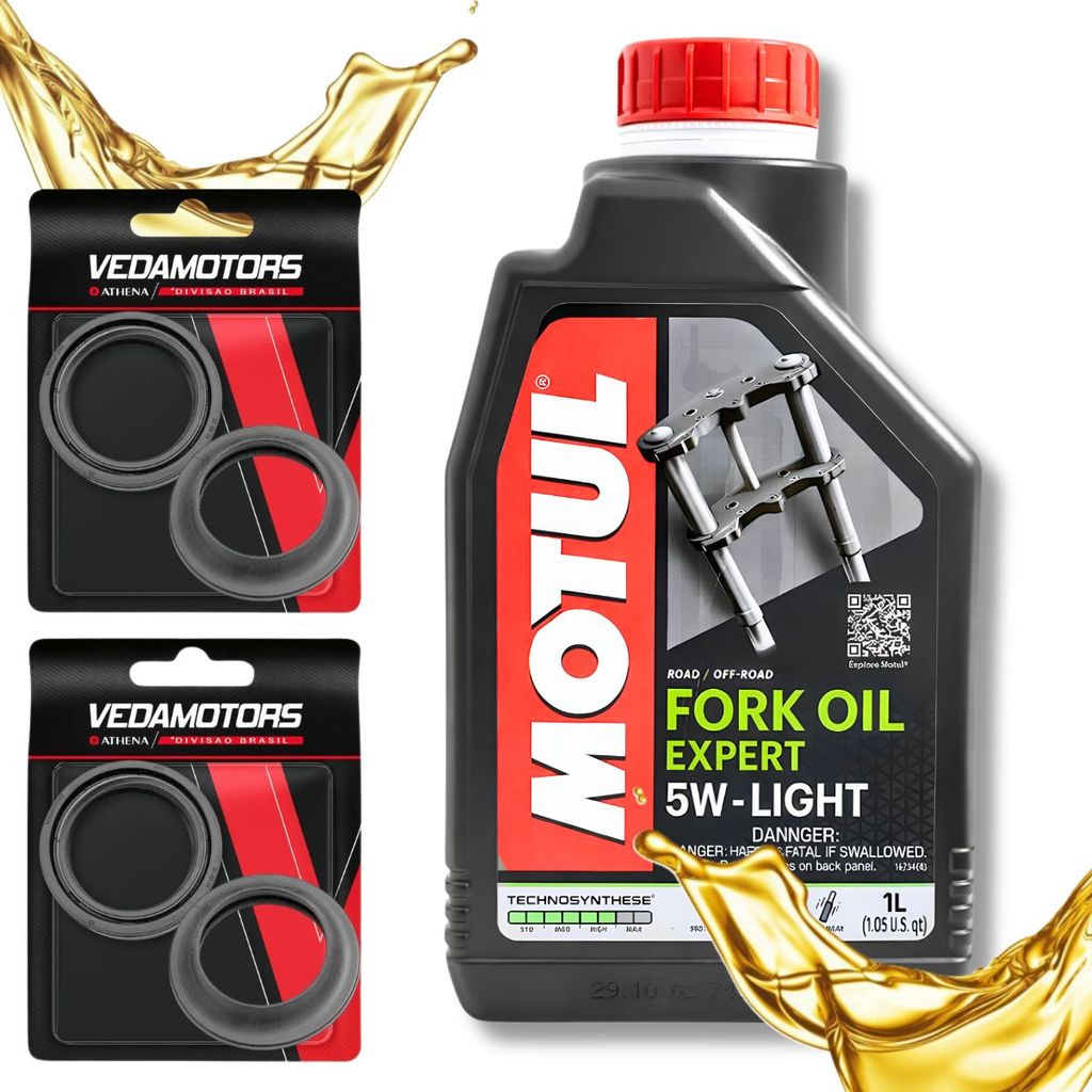 Óleo Bengala Cb 250f Twister / Cbx 250 Twister / Cb 300r / Cb 500 97-05 Motul 5w + Retentores e Guarda Pó