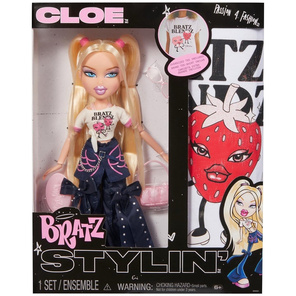 Boneca Bratz Stylin'cloe Fashion Com Camiseta Personalizável Para Você E Acesso