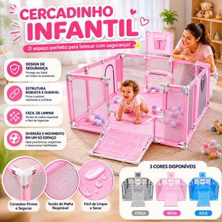 Cercadinho Bebê Chiqueirinho grande infantil portátil grade proteção seguro bebê criança menino menina diversão