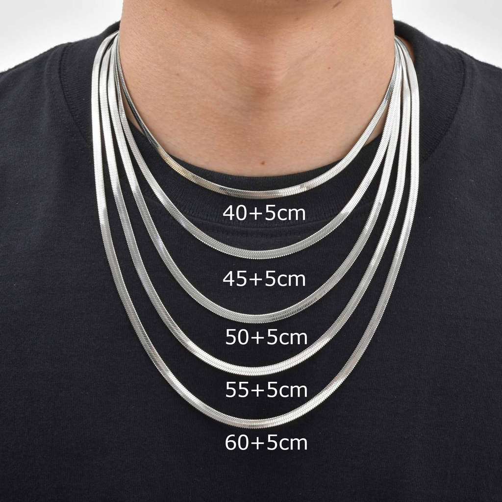 Vnox Lâmina Corrente Colar Para Homens Mulheres Aço Inoxidável 18k Ouro Prata Plana Cobra Osso Gargantilha Jóias Present · foto 2