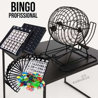 Jogo Bingo Profissional com Roleta Giratória e Fichas para Toda Família