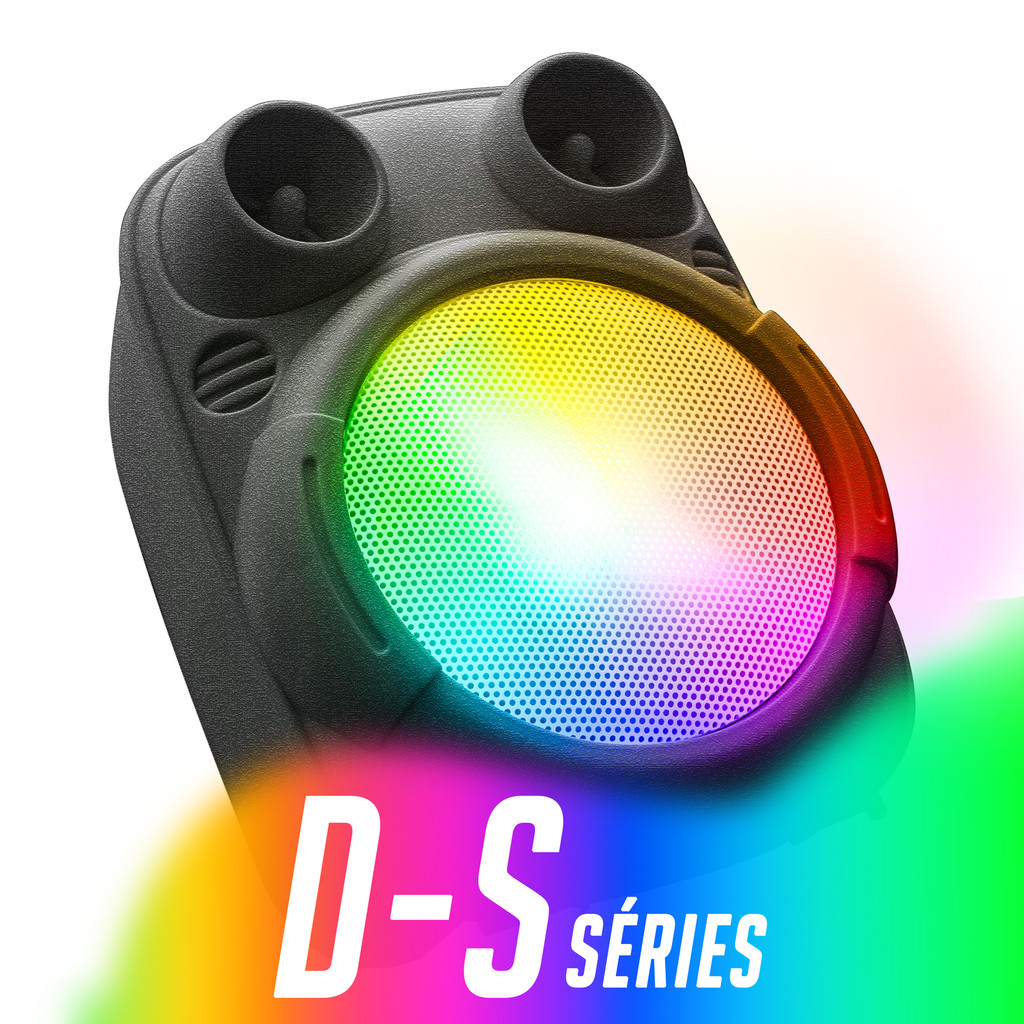 Caixa De Som Bluetooth Portátil Som Alto Led Rgb Forte Conexão Usb Sd P2 Alça Para Transporte Suporte Celular