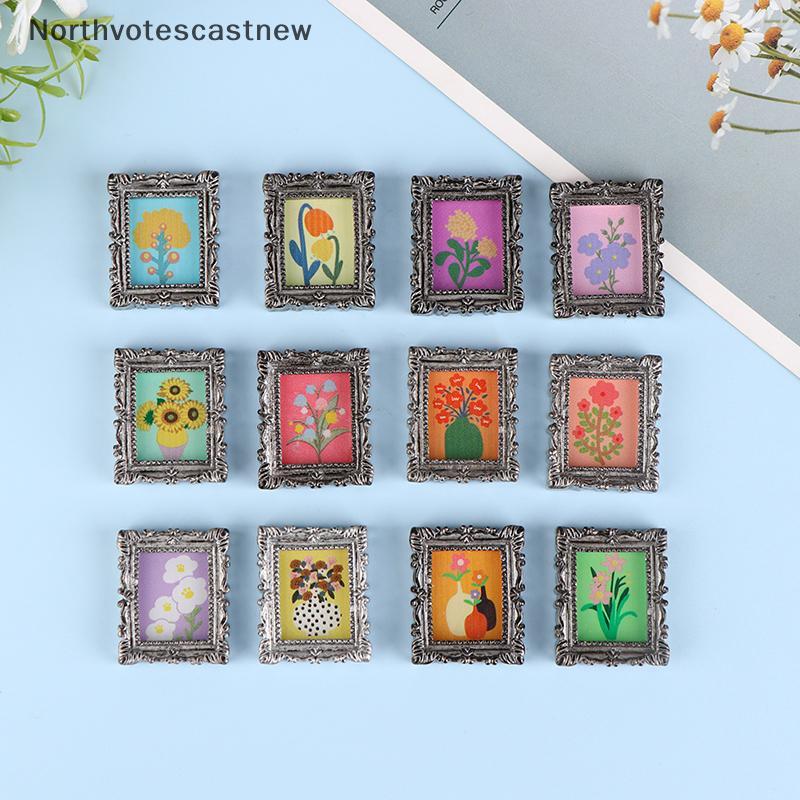 Northvotescastnew 2 Peças Em Miniatura 1 : 12 Moldura Antiga Pintura A Óleo Faça Você Mesmo Acessórios De Decoração De C