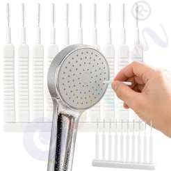 Pacote com 10 Escovinhas Limpadoras de Chuveiro Bico Fino Para Furos Pequenos Torneira Celular Frascos Multiuso