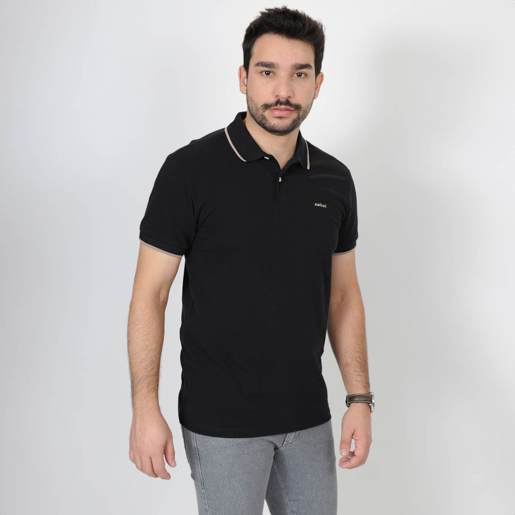 Camiseta Polo Colcci Logo Minimalista Preto - Masculino · foto 2