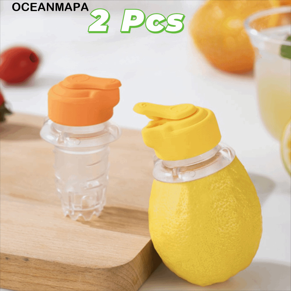 OCEANMAPA Espremedor Manual De Limão , 2 Peças , Tampa De Silicone Para Manter Fresco , Mini Extrator De Suco Cítrico Se