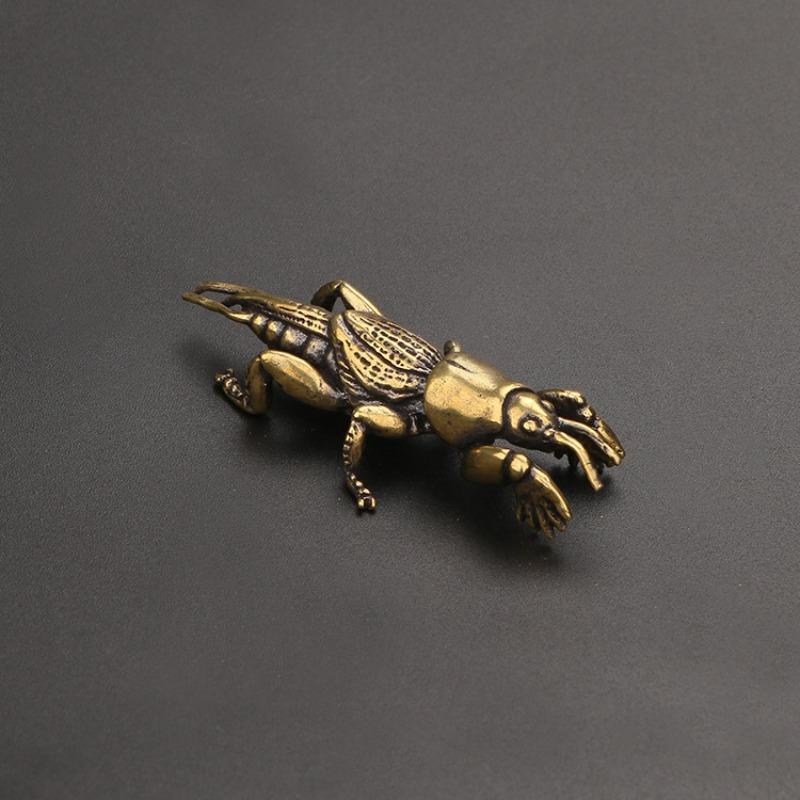 Latão Eremita Caranguejo Mar Animal Estátuas Ornamentos De Mesa Artesanal Bronze Ware Artesanato Chá De Estimação