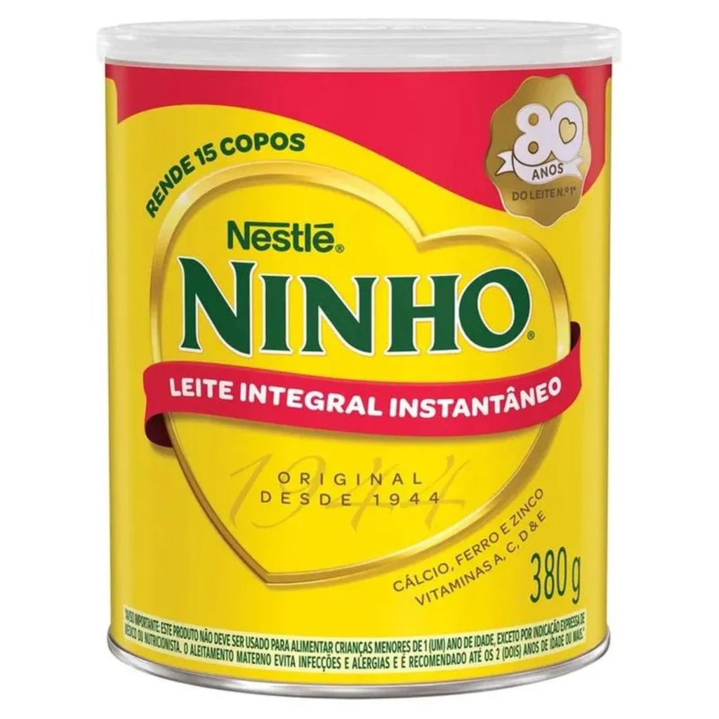 Leite Ninho Integral Instantâneo Nestlé Lata 380g
