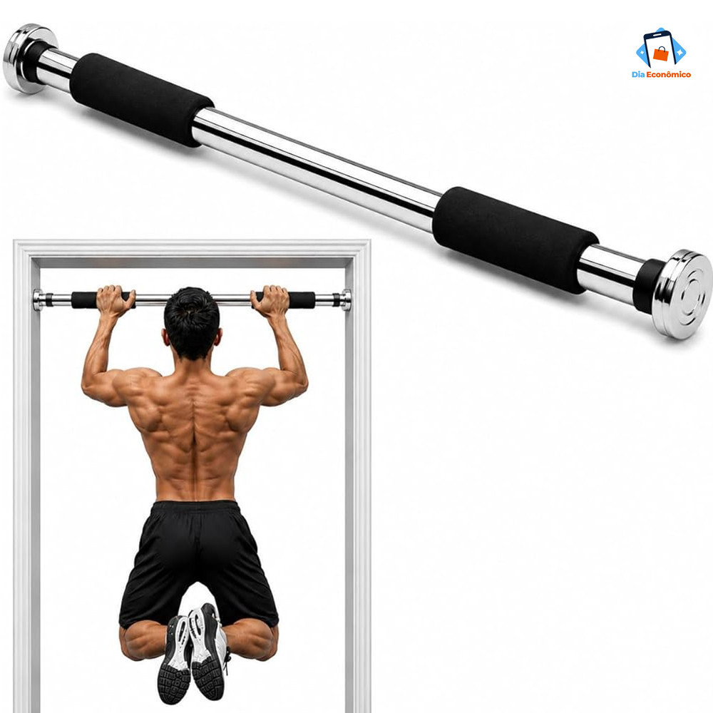 Barra Fixa Ajustável 62 a 100 Cm Suporte Regulável para Pull Up Exercícios Musculação Aço Resistente