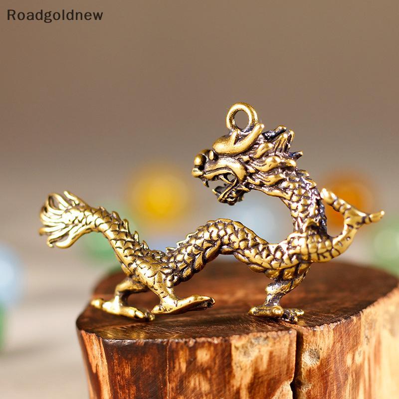RGN Besta Chinesa Dragão Estátua Bronze Estatueta Ornamentos Antigo Cobre Mítico Animal Em Miniatura Decoração Para Casa