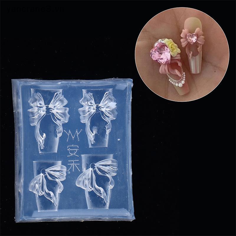 { YAN } Fita 3D Em Forma De Laço , Molde De Unha , Estêncil Para Esmalte Gel UV , Arte , Escultura Silicone , Design , D