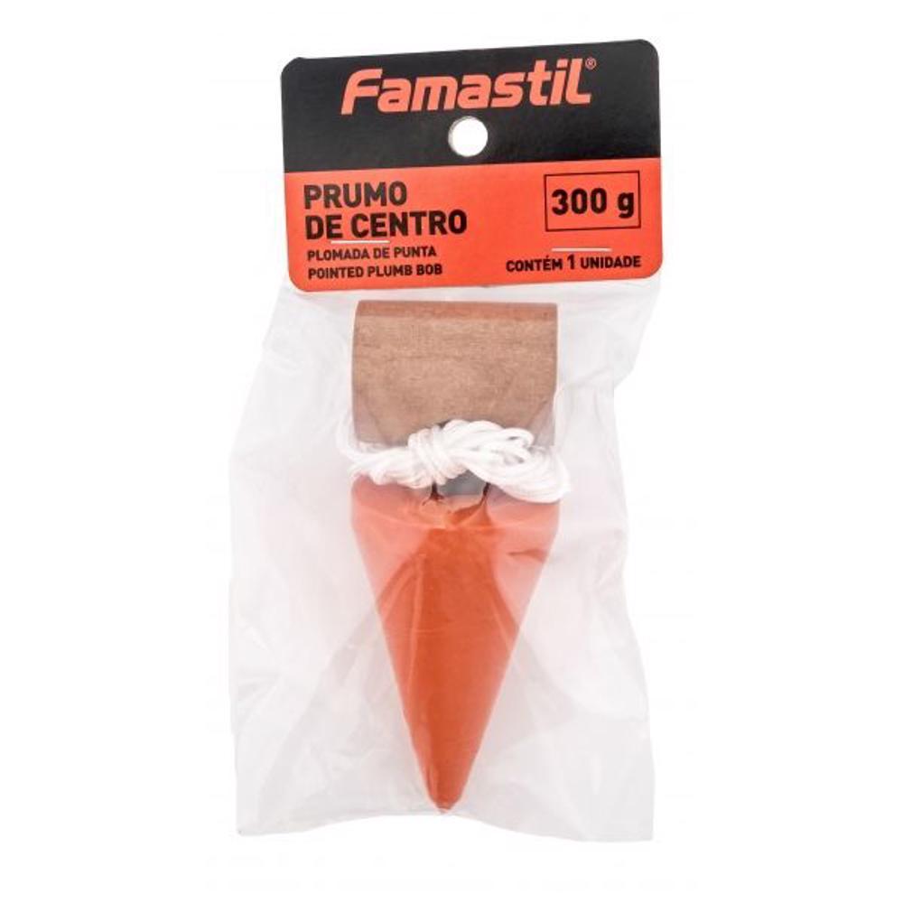 Prumo De Centro Metálico 300g Famastil F44.01 Profissional Construção Civil Precisão