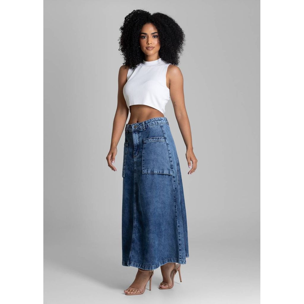 Saia Jeans Sawary Midi - 283140