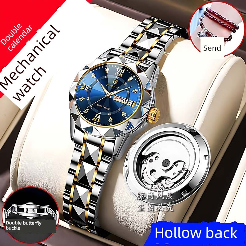 relogio feminino luxo relogio feminino Swiss automático puro relógio mecânico senhoras relógio de aço tungstênio feminin